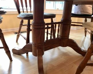 Solid Walnut Kitchen table with four Windsor-style chairs