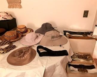 Vintage belts, outdoor wear hats