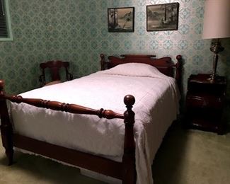 Double or full size headboard footboard and bed frame.  Nice mattress and boxspring also available. 