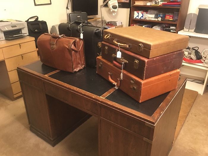 Nice campaign style desk, leather bags & briefcases 