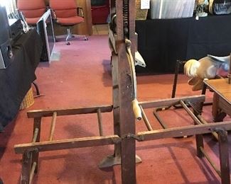 Wringer opened up -metal wash  buckets would sit on each side 