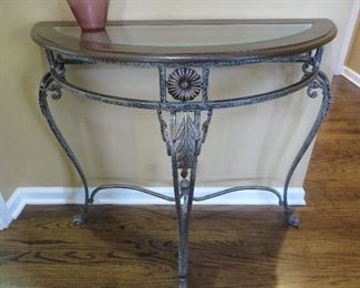 Wrought Iron Demilune Hall Table