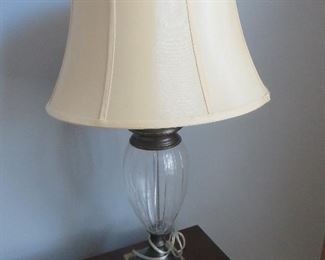Clear Glass Lamps on Base (there is a pair)
