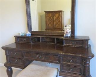 Mirrored Vanity with Stool
