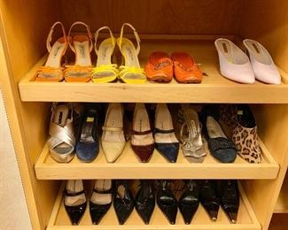 Women's designer shoes size 6.  Monolo Blahnick, Stuart Weitzman, Gucci, Toms, Prada and more.