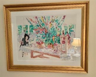 Framed pencil signed Leroy Neiman lithograph.