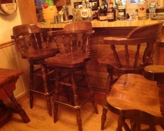 Bar Stools Swivel Solid Wood