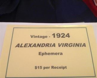 1924 Ephemera Local Receipts
