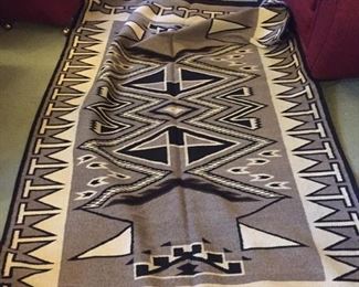 Fabulous 5' by 7' Navajo carpet in natural colored wools--