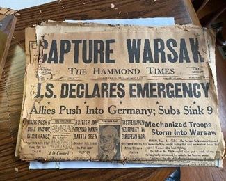 The Hammond Times - Capture Warsaw - US Declares Emergency - Allies Push Into Germany; Subs Sink 9 