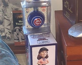 Chicago Cubs ornaments &  AAGPBL June 6th 2014 Bobbleheads