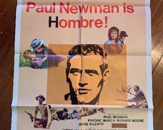 Vtg. Paul Newman movie poster - Hombre 