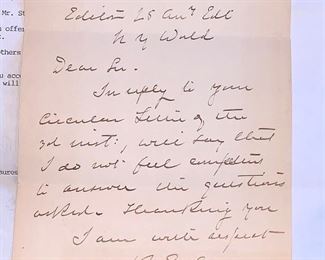 Fed 8th 1908 Letter written by R.obert E. Lee