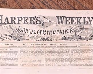 Harper's Weekly Journal of Civilization Nov. 12th 1864