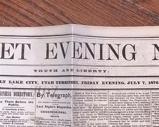 Deseret Evening News July 7 1876 - full news paper 