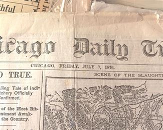 Chicago Daily Tribune - Friday July 7th 1876  Scene of the Slaughter of Custer's Command 