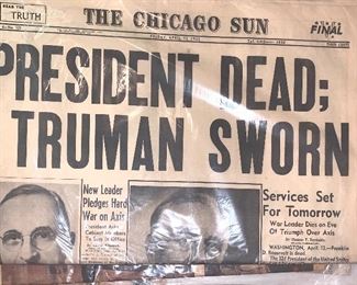 The Chicago Sun - President Dead; Truman Sworn - Friday April 13, 1945 