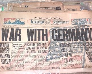 Chicago Examiner - April 6, 1917 - War With Germany - full news paper