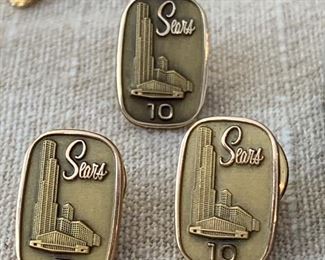 10K Sears employee anniversary pins - 1-5yr,  2 -10yr,       2-20yr & 1-25yr 