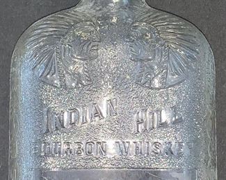 Vtg. Indian Hill Bourbon Whiskey bottle