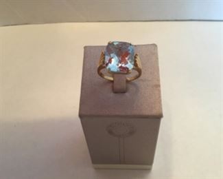 Ring Natural blue topaz 4.55 carat size 7 3/4” 