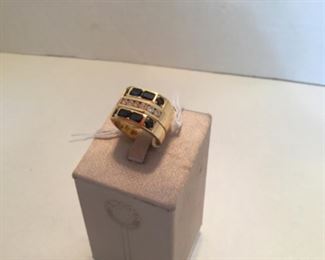 18kt gold stacking ring one diamond and two sapphires, can be purchased each.
