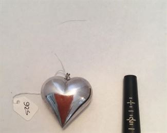 Sterling large heart pendant