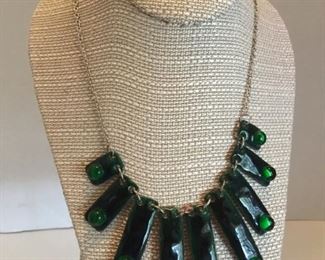 French 1950’s enamel necklace with glass beads