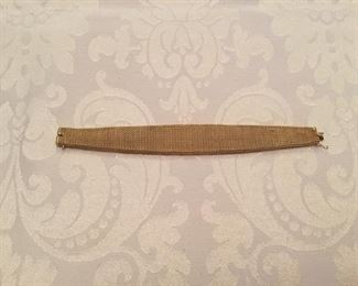 18kt gold mesh bracelet c.1960’s - sz 7 1/2” - 41 grams