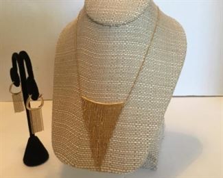 14kt yellow gold necklace & earrings