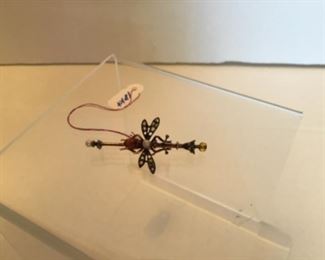 18kt gold tie pin dragonfly.