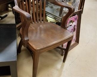Vintage Solid Wood Banker/Juror Armchair