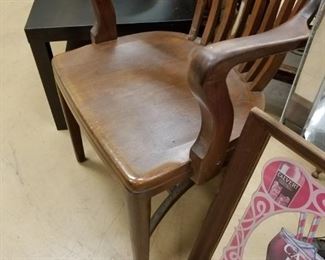 Vintage Solid Wood Banker/Juror Armchair