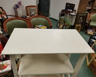 Fold-up White Painted 4 Shelf Display Cabinet 