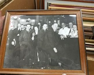 Assorted Vintage Framed Black & White Bar Scene Photos