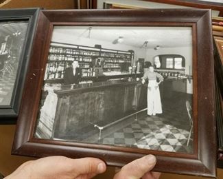 Assorted Vintage Framed Black & White Bar Scene Photos