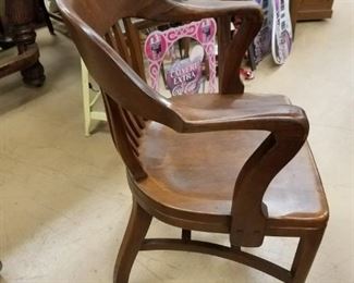 Vintage Solid Wood Banker/Juror Armchair