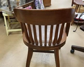 Vintage Solid Wood Banker/Juror Armchair