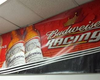 Vintage Budweiser Racing Nascar 5' Vinyl Banner