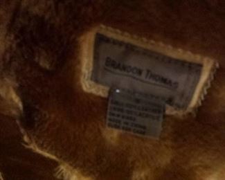 Brandon Thomas Full Length Tan Shearling Coat Made in Italy