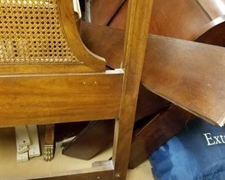 Solid Wood with Wicker Insert Full size Headboard