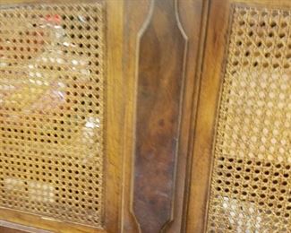 Solid Wood with Wicker Insert Full size Headboard