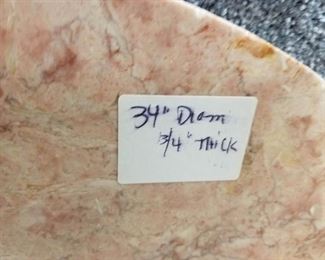 34" diameter x 3/4"Thick Rose marble Round Table Top