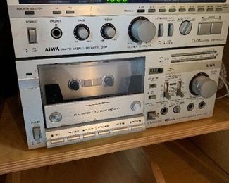 AIWA STEREO RECIEVER AND CASSETTE PLAYER