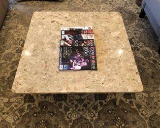 Marble top table.