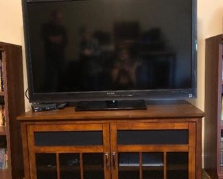 52" Sony TV, nice wood TV stand