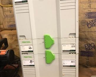 FESTOOL systainer T-Loc Cabinet FULL of tools! Circular Saw TS 55 EQ-Plus, Router OF 1400 EQ-Plus...  Made in Germany
