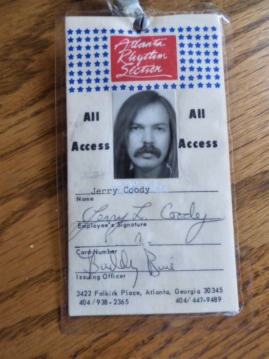 Jerry's Roadie Pass for Atlanta Rhythm Section 1970"s