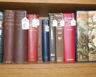 Antique leather bound 2 volumes of "History of the Boer War", 2 Volumes of "The War Between the States", other Civil War Books