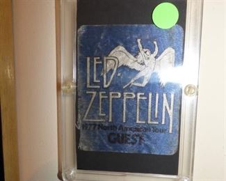 Led Zeppelin 1977 North American Tour Guest Pass